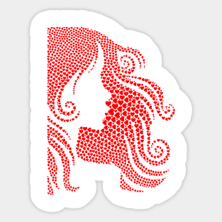 Red Woman Illustration Sticker